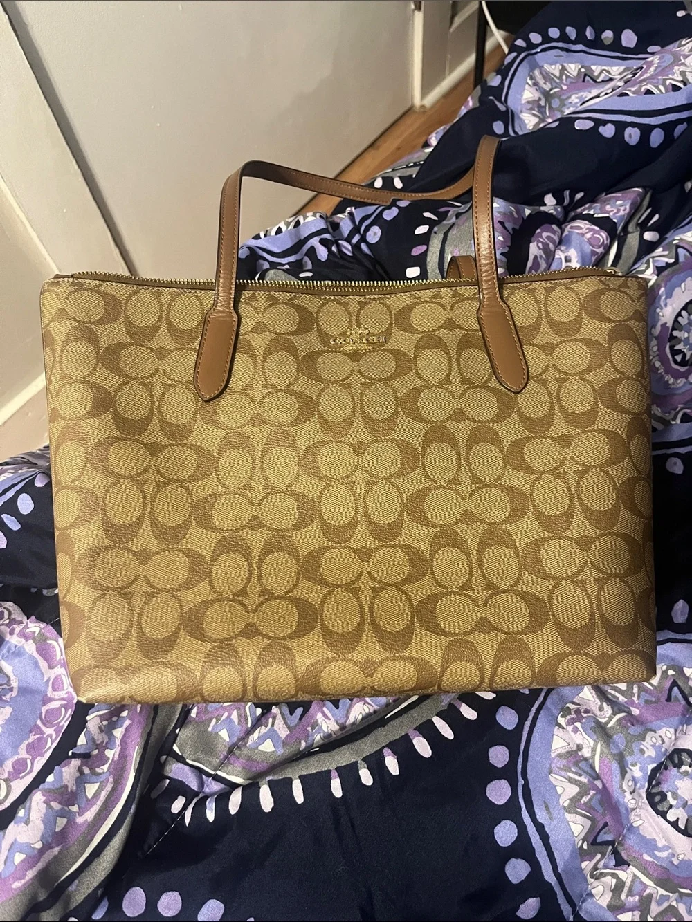 COACH Women’s Brown Leather Crossbody Bag - Signature Style